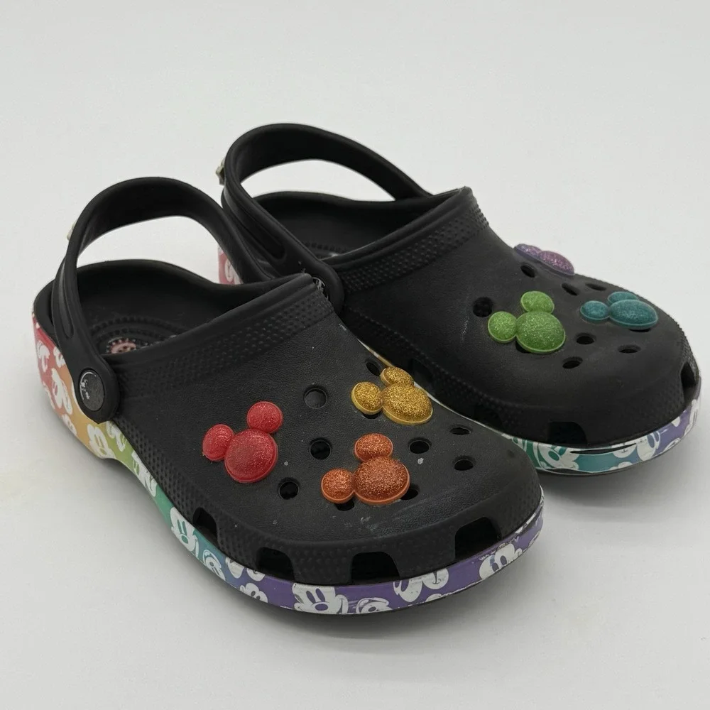 Crocs Classic Disney Mickey Mouse Rainbow Celebration Clogs Size 3